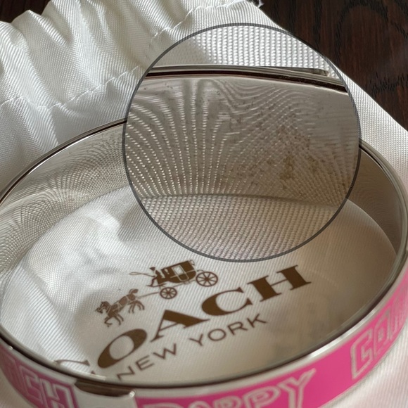 Coach poppy bangle bracelet, Magenta Pink tone with Silver - NWOT - Picture 4 of 4